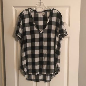 Black and white checkered shirt